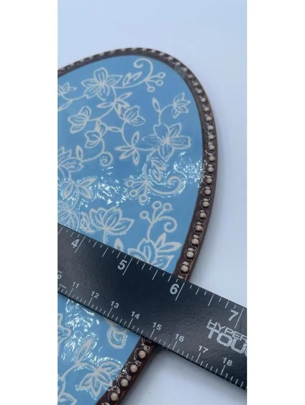 Vintage Tiffany Blue Oval Decorative Ceramic Platter with Floral Design